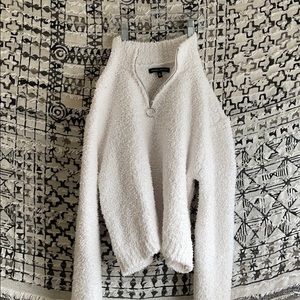 kendall and kylie white quarter zip sweater!